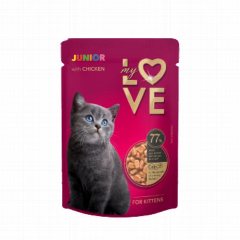 Kaķu konservi My Love kaķēniem ar vistas gaļu 85g (03.09.2027) Lietuva