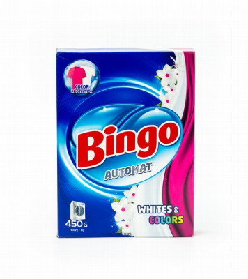 Veļas mazgāšanas pulveris Bingo white&color 450g()