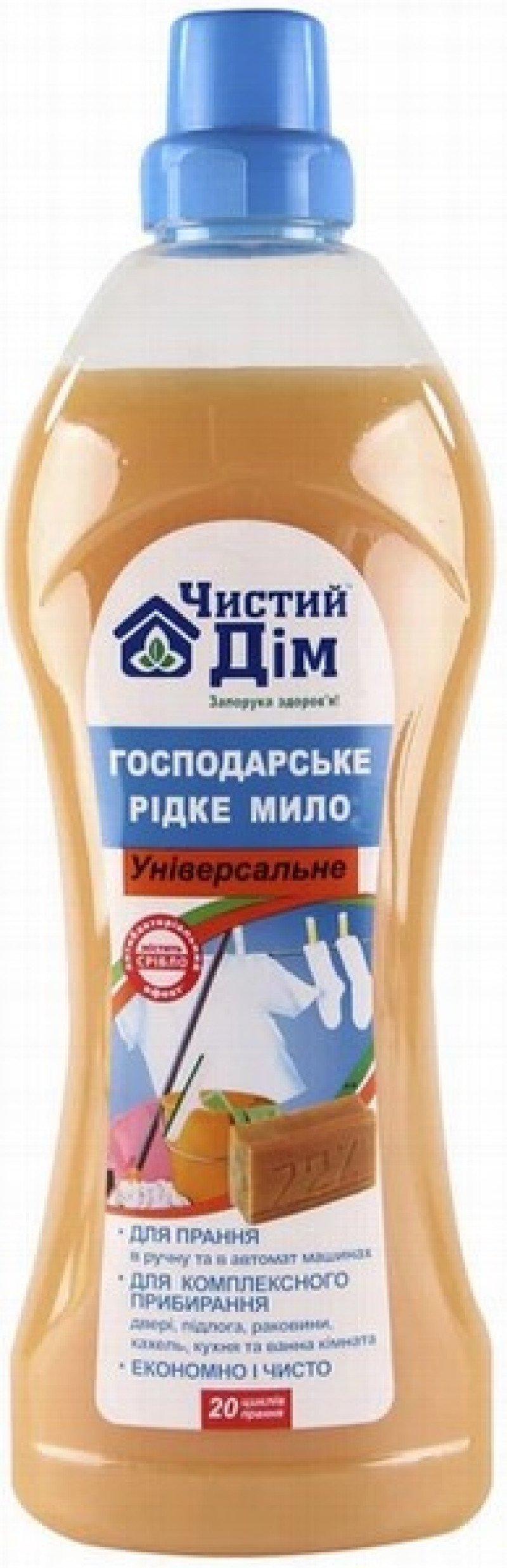Šķidrās saimniecības ziepes Tīra māja 1L unversālās 1/10 (20.10.2027) Ukraina 