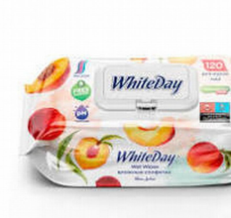 Higēniskās mitrās salvetes Persiks 120gb White day 1/24 (19.12.28)