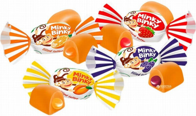 Īriss Roshen Minky-Binky ar želejas pildījumu 1kg (15.01.27) Ukraina
