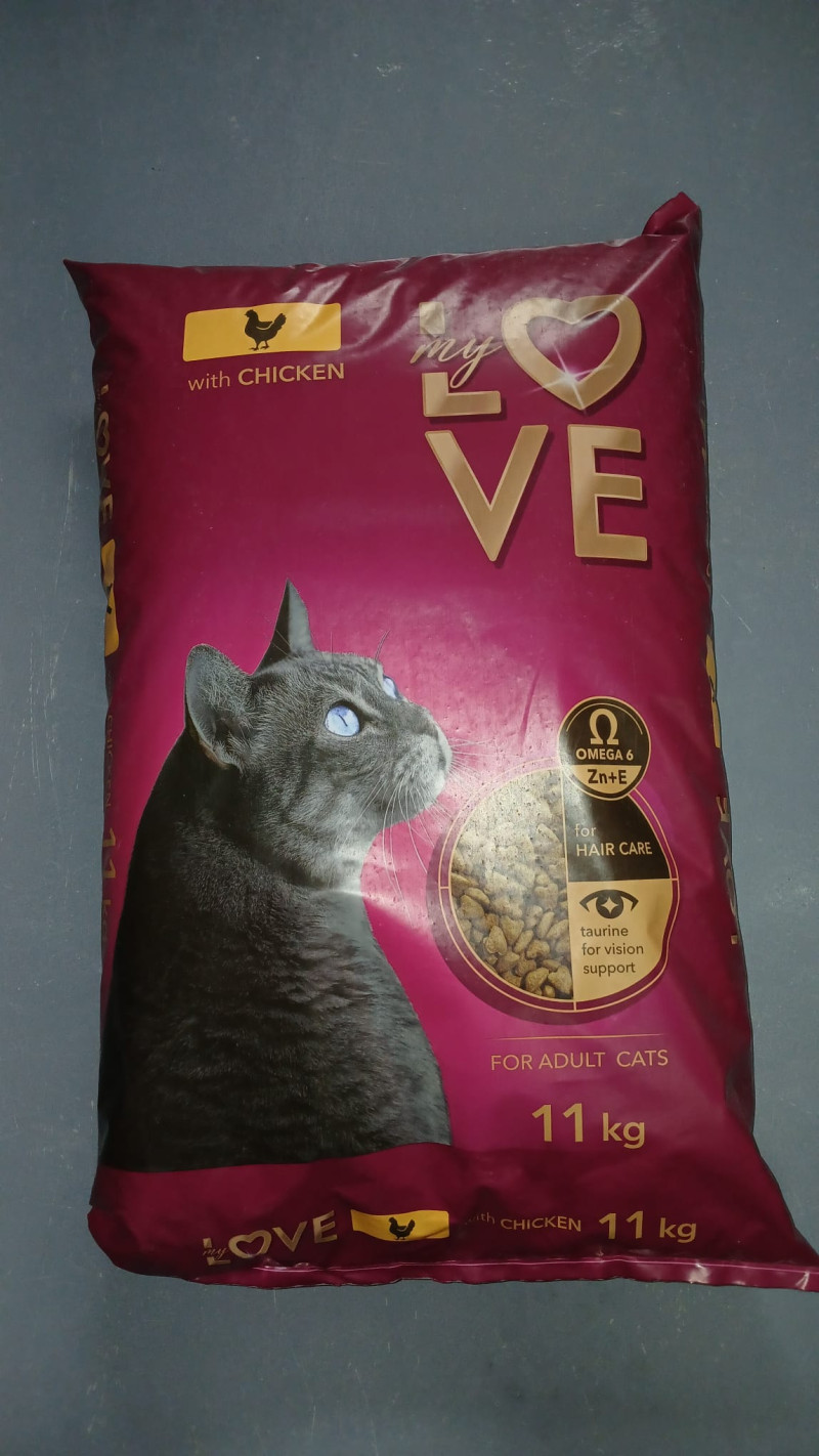 Sausā barība kaķiem My Love ar vistu 11kg (04.07.27) Ukraina