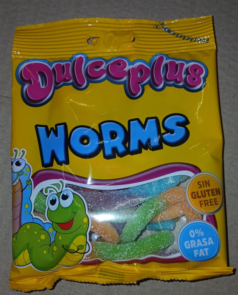 Želejkonfekte Dulceplus Sour Worms 100gr 1/12 (08.10.27) Spānija