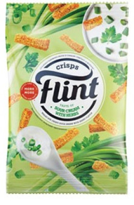 Sausiņi Flint ar krējumu un zaļumiem 50g kviešu, rudzu 1/30 (28.04.27) Ukraina