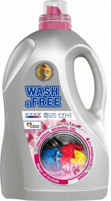 Veļas mazgāšanas līdzeklis šķidrs universāls Wash&Free Orhidejas maģija 5L (03.04.29) Ukraina