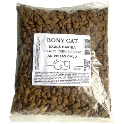 Sausā barība kaķiem Bony Cat ar vistu 500gr (26.12.2027)
