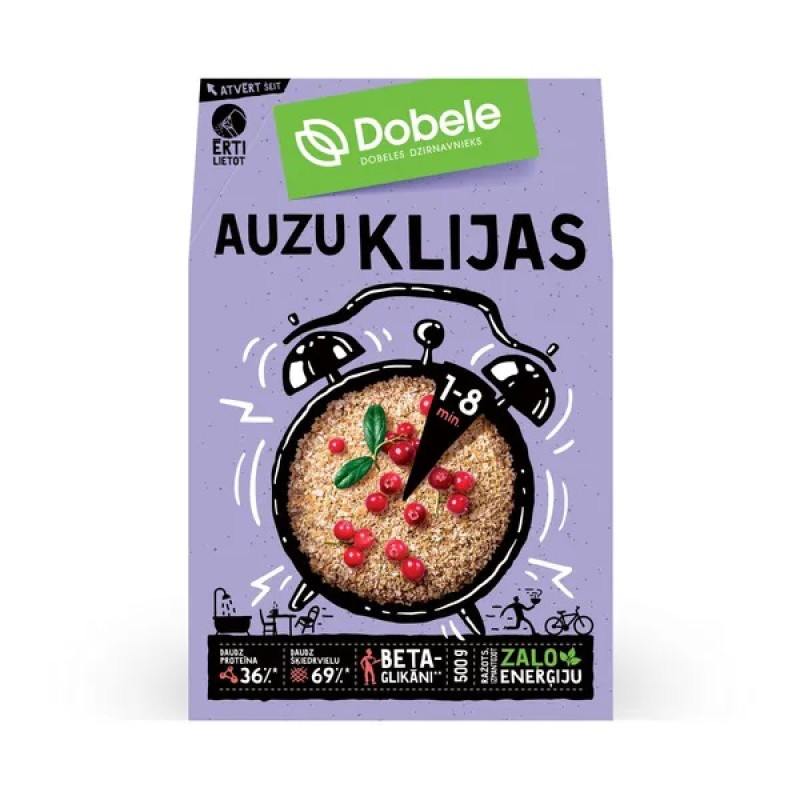 Auzu klijas Dobeles dzirnavnieks 500g kastē 1/10(12.08.27) Latvija