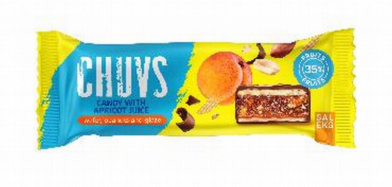 Vafeļu batoniņš CHUVS glazēts aprikožu 30g1/15 (15.01.27) Ukraina