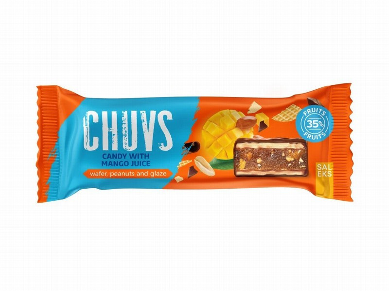Vafeļu batoniņš CHUVS glazēts mango 30g 1/15 (15.01.27) Ukraina