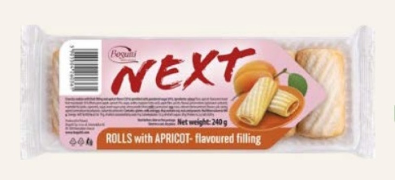 Cepumi Rolls aprikožu NEXT 240g (20.02.27) Polija