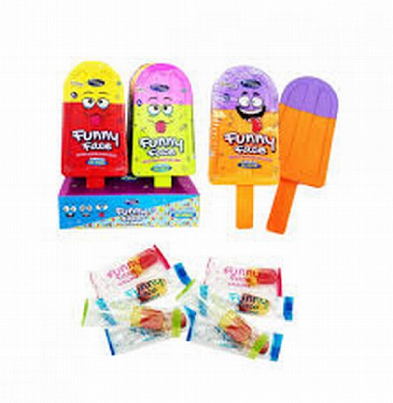 Ledene uz kociņa FUNNY FACE LOLLIPOP 80g*8gb Ķīna(21.01.28) 
