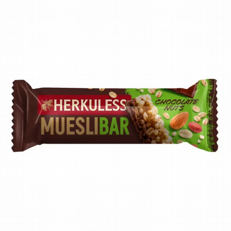 Batoniņš Herkuless musli ar šokolādi un riektiem 25g 1/24 (08.07.27) Latvija