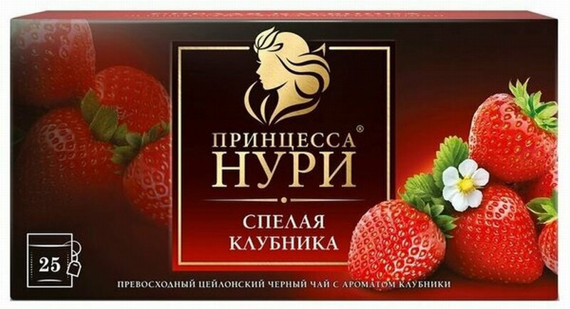 Princese Nuri melnā tēja ar zemeņu aromātu 25x1.5g (06.27) Krievija