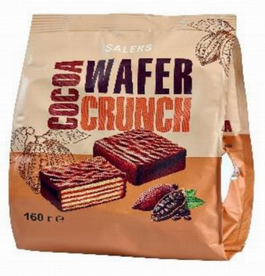 Konfektes vafeļu Cocoa wafer crunch glazētas ar kakao 160g (31.05.27) Ukraina