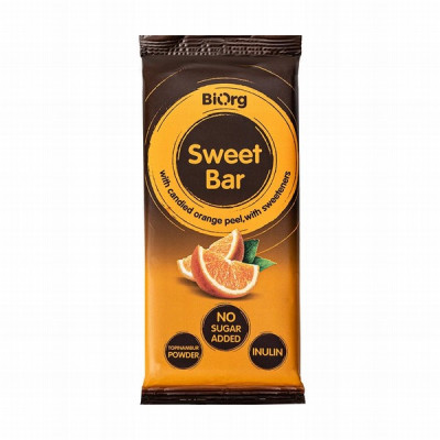 Šokolāde Sweet Bar BEZ CUKURA ar apelsīnu mizas sukādēm 90g (11.05.27) Latvija