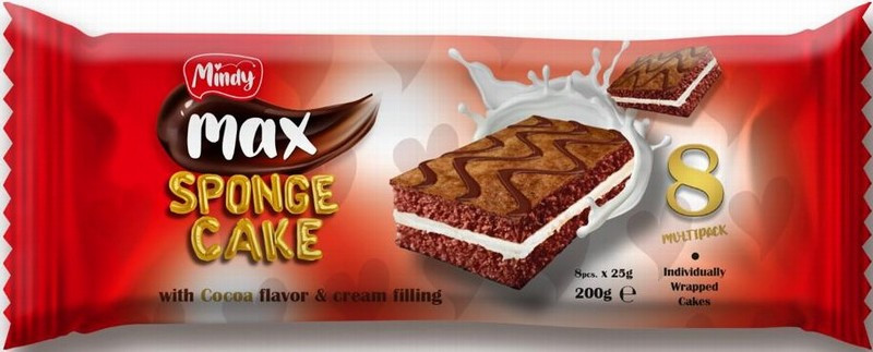 Biskvīta kūka MINDY MAX ar kakao garšu (8*25g) 200g 1/12 (10.11.26) Ukraina