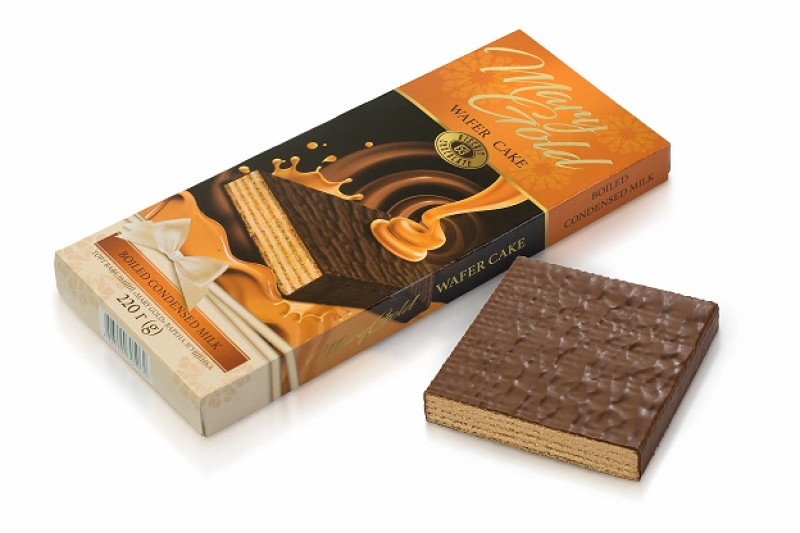 Vafeļu torte Mary Gold ar iebiezinātā piena garšu 220g 1/5 (21.02.27) UKraina