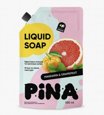 Šķidrās ziepes Pina mandarīns un greipfrūts 0.55L (04.02.29) Ukraina