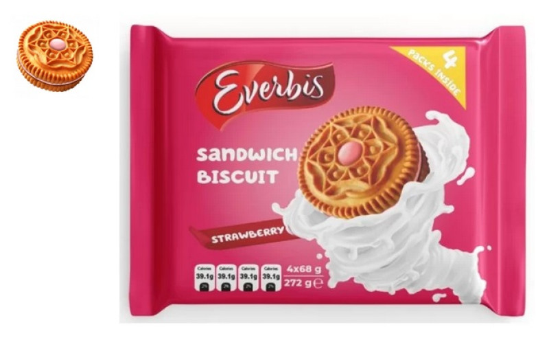 Cepumi ar zemeņu garšas krēmu Everbis 240g 1/12 (27.03.27) Ukraina