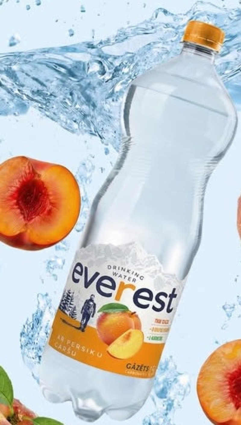 Gutta Everest gazēts ar persiku garšu 1.5L DEPOZĪTS 0.10eur (13.02.27) Latvija 