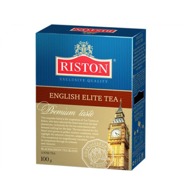 Melnās un zaļās beramās tējas maisījums English Elite Riston 100g (15.08.27) Šrilanka