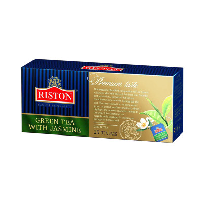 Zaļā tēja maisiņos ar jasmīnu aromātu Green Jasmin Riston 25x2g (15.08.28) Šrilanka