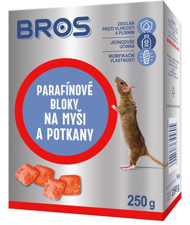 Peļu un žurku inde briketēs BROS 250g (09.28) Polija