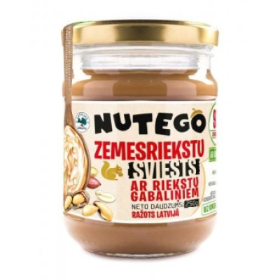 Zemesriekstu sviests ar riekstu gabaliņiem NUTEGO 250g (07.10.27) Latvija