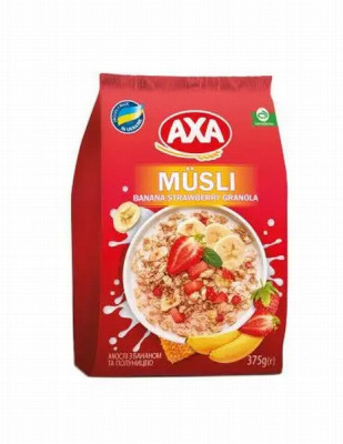 GRANOLA AXA AR BANĀNIEM UN ZEMENĒM 375G (11.09.27) Ukraina