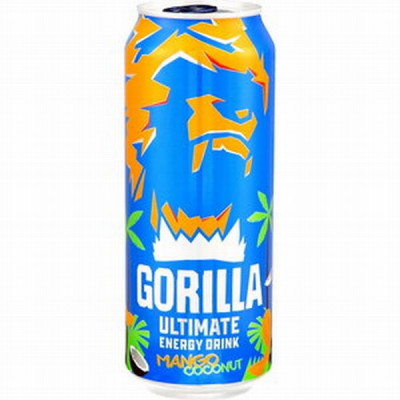 Enerģijas dzēriens GORILLA Mango Coconut 0.5L CAN DEP 1/24 (14.10.27) Austrija