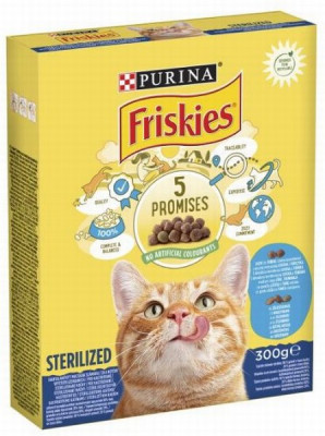 Kaķu sausa barība Friskies sterilizētiem kaķiem 300g LASIS 1/10 (11.27) Ungārija