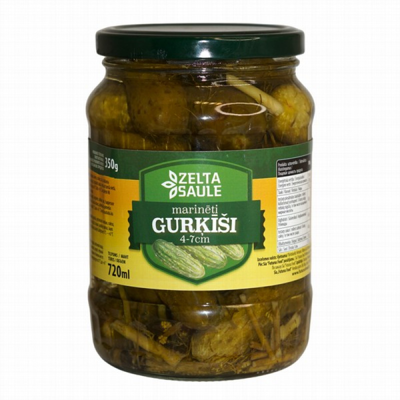 Gurķi marinēti 0.720ml (4-7cm) 0.720ml  (20.04.29) Zelta Saule