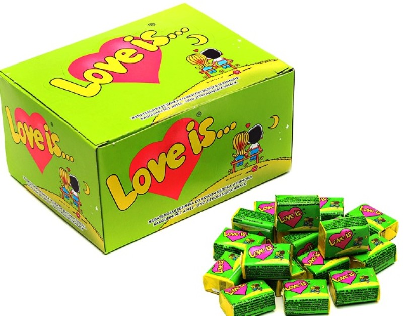 Košļājamā gumija Love is ābols un citrons 100gb (14.06.2027) Turcija