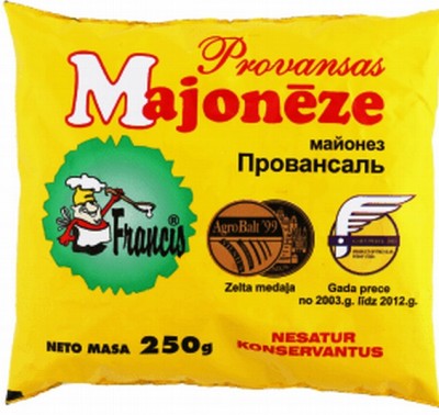 Majonēze Francis provansas 250g 1/60 (16.12.26) Latvija 