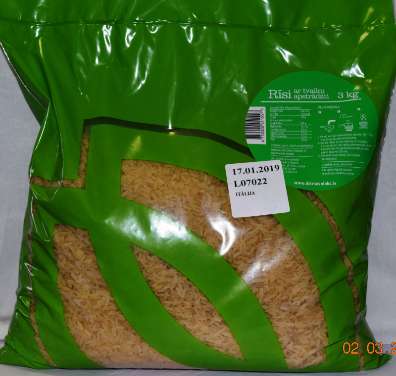 Rīsi ar tvaiku apstrādi 3kg Dobele (1.86 eur/kg) (03.06.27) Itālija