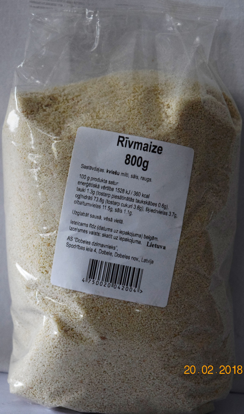 Rīvmaize Dobele 800g (06.03.27) Latvija