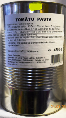 Tomātu pasta Spilva 4.5kg (07.10.27) Latvija