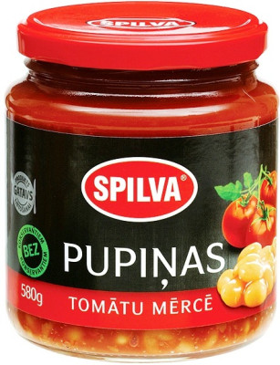 Pupiņas tomātu mērcē Spilva 580g 1/6 (11.03.2028)Latvija