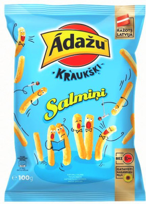 Čipsi Ādažu kraukšķi salmiņi 100g 1/18 (08.02.27) Latvija