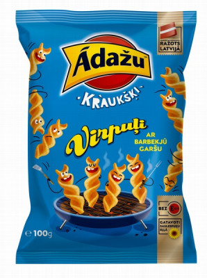Čipsi Ādažu kraukšķi virpuļi 100g 1/18 (10.12.26) Latvija