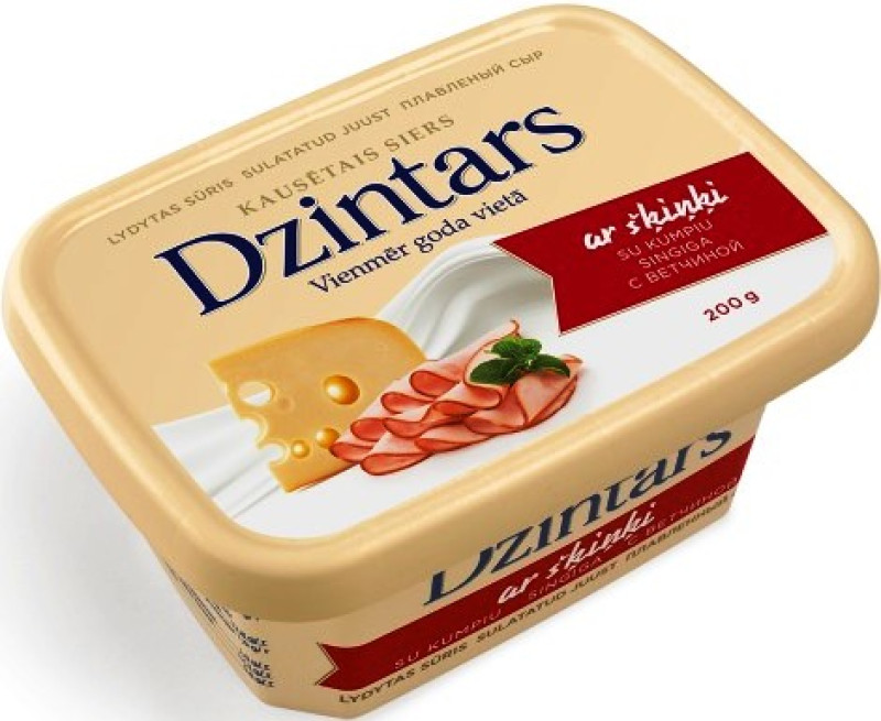 Kausētais siers Dzintars ar šķiņķi 200g 1/20 (20.02.27) Latvija