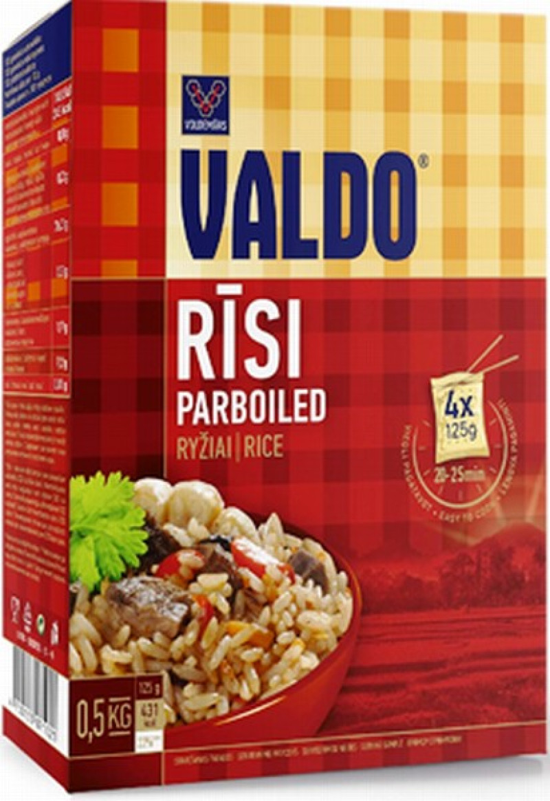 Rīsi parboiled 4x125g Valdo (08.04.27) 1/12 Taizeme