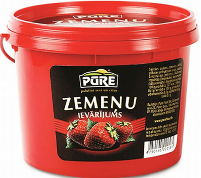Ievārījums PŪRE zemeņu 900g 1/4 (01.08.27) Latvija