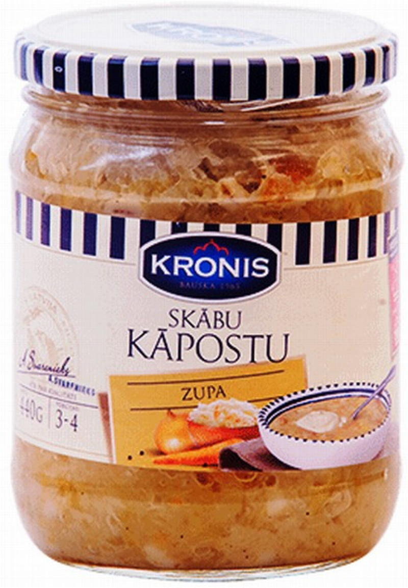 Skābu kāpostu zupa Kronis 440g  1/8 (04.12.28) Latvija