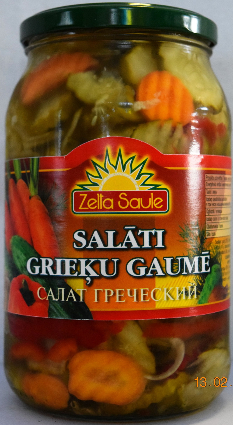 Salāti Grieķu gaumē 0.9L Zelta Saule 1/8 (21.04.28) Polija
