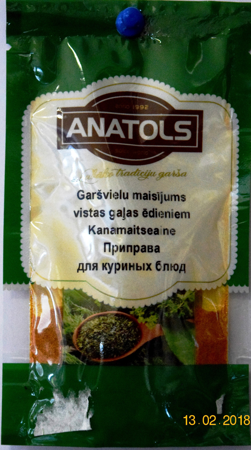 Garšviela Anatols vistas gaļas ēdieniem 10g (11.26)Latvija 1/25