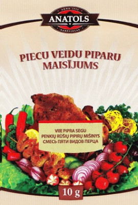 Garšviela Anatols piecu veidu piparu maisījums 10g (12.26) 1/25Latvija