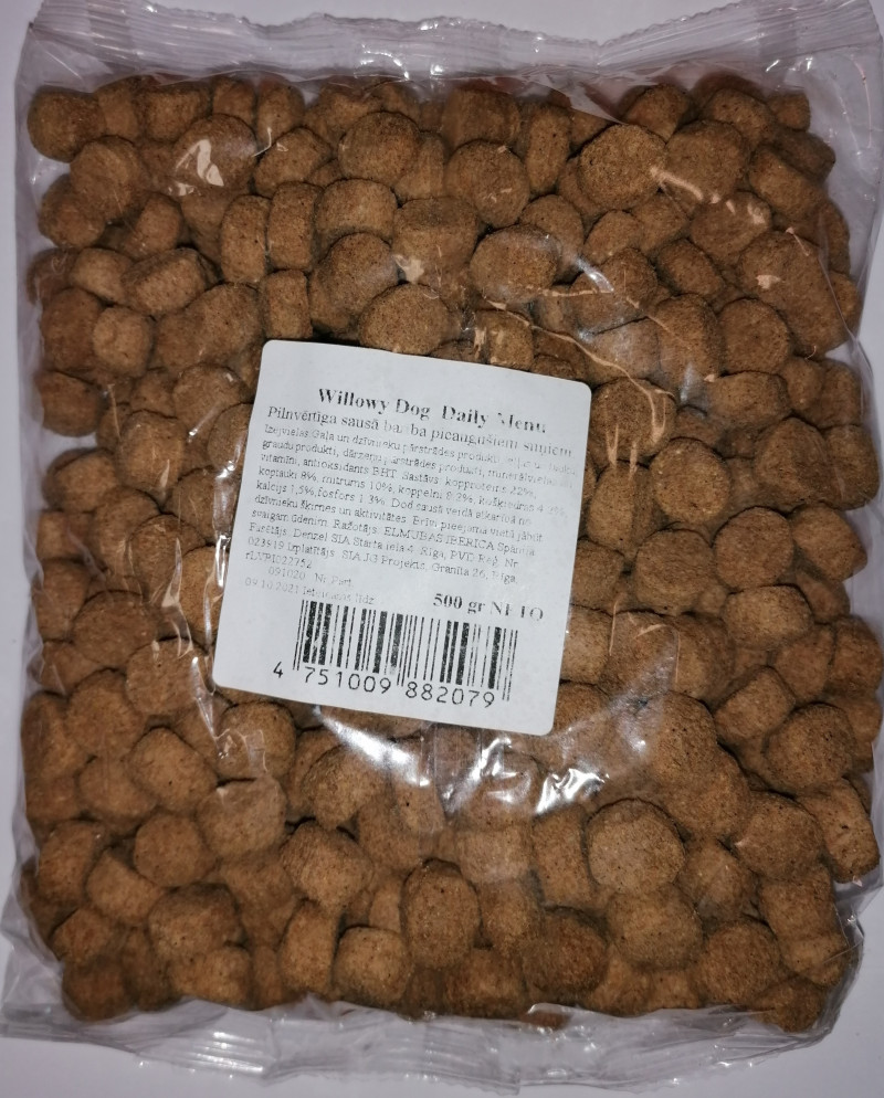 Suņu sausā barība Willowy Daily 500g 1/40 (19.01.27) Spānija