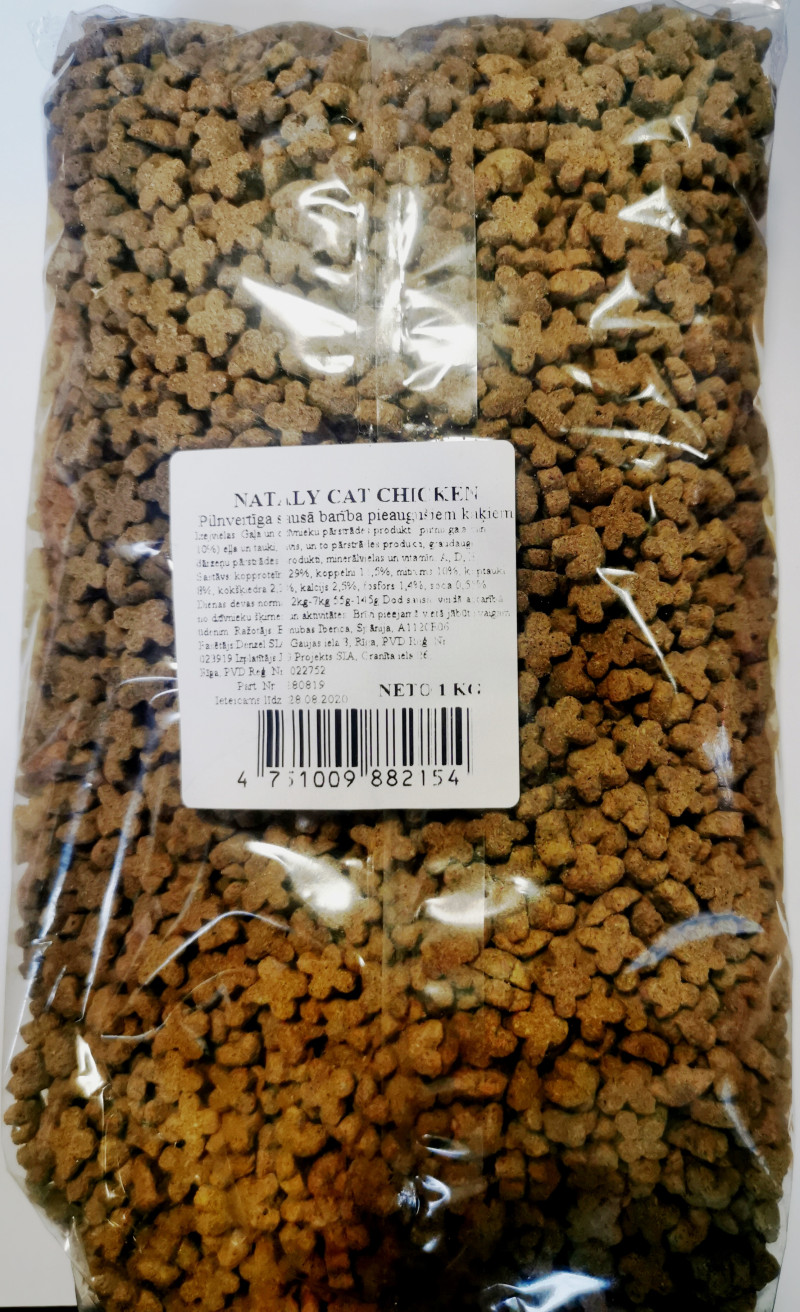 Kaķu sausā barība Nataly vienkrāsaina 1kg 1/20 (18.03.27) Spānija