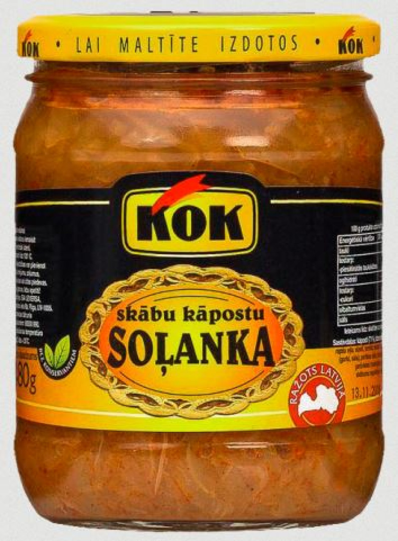 Soļanka skābu kāpostu KOK 500g 1/8 (04.03.29) Latvija